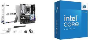 ASRock PRO Z790 PRO RS WiFi Intel LGA1700 (14th,13th,12th Gen) ATX Motherboard, 4 DDR5 Slots, PCIE 5.0x16, Realtek ALC897 7.1 CH, Dragon 2.5G LAN, WiFi 6E+Bluetooth, 8 SATA3, 4 Hyper M.2 (PCIe Gen4x4) Intel Core i5-14600K - Core i5 14th Gen