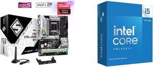 ASRock Z790 STEEL LEGEND WIFI Intel LGA1700 (14th,13th,12th Gen) ATX Motherboard, 4 slots DDR5, PCIE 5.0 x16, 5 Hyper M.2 slots, 2.5Gb Lan, WI-FI 6E, 7.1 Nahimic Audio, Front USB3.2 Gen2X2 Type_C Intel Core i5-14600KF - Core i5 14th Gen 14-