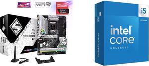 ASRock Z790 STEEL LEGEND WIFI Intel LGA1700 (14th,13th,12th Gen) ATX Motherboard, 4 slots DDR5, PCIE 5.0 x16, 5 Hyper M.2 slots, 2.5Gb Lan, WI-FI 6E, 7.1 Nahimic Audio, Front USB3.2 Gen2X2 Type_C Intel Core i5-14600K - Core i5 14th Gen 14-C