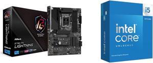 ASRock Z790 PG Lightning Intel LGA1700 (14th,13th,12th Gen) ATX Motherboard, 4 slots DDR5, PCIE 5.0 x16, Quad Hyper M.2 slots, 2.5Gb Lan, 7.1 Nahimic Audio, 14+1+1 Power Phase Intel Core i5-14600KF - Core i5 14th Gen 14-Core (6P+8E) LGA 170