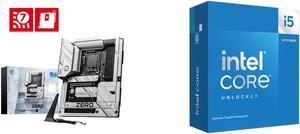 MSI Z790 PROJECT ZERO LGA1700 Wi-Fi 7 DDR5 Back Connect Design ATX Motherboard Intel Core i5-14600KF - Core i5 14th Gen 14-Core (6P+8E) LGA 1700 125W None Integrated Graphics Desktop Processor - Boxed - BX8071514600KF