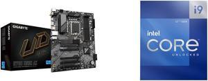 GIGABYTE B760 DS3H AX LGA 1700 Intel B760 ATX Motherboard with DDR5, 2x M.2, PCIe 4.0, USB 3.2 Gen 2 Type-C, WiFi 6E Realtek GbE LAN, Q-Flash Plus, PCIe EZ-Latch Intel Core i9-12900K - Core i9 12th Gen Alder Lake 16-Core (8P+8E) 3.2 GHz LGA