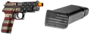 GunSkins Universal Pistol Skin (GS America) GunSkins Pistol Mag Skin for Airsoft - 6 Pack (America Grey)