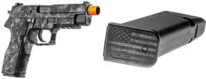 GunSkins Universal Pistol Skin (Proveil Reaper Black) GunSkins Pistol Mag Skin for Airsoft - 6 Pack (America Grey)