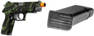 GunSkins Universal Pistol Skin (Proveil Reaper Z) GunSkins Pistol Mag Skin for Airsoft - 6 Pack (America Grey)