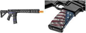 GunSkins AR-15 or M4 Style Rifle Skin for Airsoft AEG (Thin Blue Line) GunSkins AR-15/M4 Style Mag Skin for Airsoft (Proveil Victory)