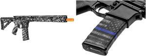 GunSkins AR-15 or M4 Style Rifle Skin for Airsoft AEG (Proveil Victory Grey) GunSkins AR-15/M4 Style Mag Skin for Airsoft (Thin Blue Line)