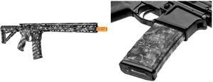 GunSkins AR-15 or M4 Style Rifle Skin for Airsoft AEG (Proveil Victory Grey) GunSkins AR-15/M4 Style Mag Skin for Airsoft (Proveil Reaper Black)