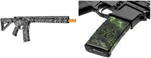 GunSkins AR-15 or M4 Style Rifle Skin for Airsoft AEG (Proveil Reaper Black) GunSkins AR-15/M4 Style Mag Skin for Airsoft (Proveil Reaper Z)