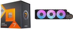 CPU Cooler Combo -  CPU AMD|RYZEN 7 7800X3D 5.0G 104M R Bundle with  darkFlash DH360D BLACK