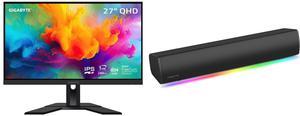 Monitor Speakers Combo -  GIGABYTE M27Q X-SA Bundle with  Creative Labs 51MF8465AA000