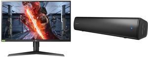 Monitor Speakers Combo -  LG Electronics 27GL83A-B Bundle with  Creative Labs 51MF8395AA000