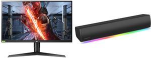Monitor Speakers Combo -  LG Electronics 27GL83A-B Bundle with  Creative Labs 51MF8465AA000