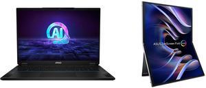 Laptop Monitor - Portable & Touchscreen Combo -  MSI Stealth 18 AI Studio A1VHG Bundle with  ASUS 90LM09EV-B011B0