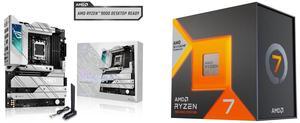 ASUS ROG STRIX X670E-A GAMING WIFI AMD X670 AM5 Ryzen Desktop 9000 8000 & 7000 ATX motherboard, 16+2 power stages, PCIe 5.0, DDR5, 4x M.2 slots with heatsink, USB 3.2 Gen 2x2, WiFi 6E, AI Cooling II AMD Ryzen 7 7800X3D - Ryzen 7 7000 Series