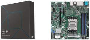 AMD EPYC 4004 (4th Gen) 4244P Hexa-core (6 Core) 3.80 GHz Processor  - 32 MB L3 Cache - 64-bit Processing - 5.10 GHz Overclocking Speed - Socket AM5 - 65 W - 12 Threads 100-100001480WOF AsRock Rack B650D4U Micro-ATX Server Motherboard Singl