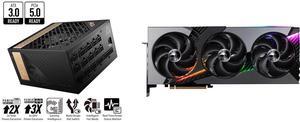 MSI - MEG Ai1300P PCIE5, 80+ PLATINUM Full Modular Gaming PSU, 12V-2x6 Cable, 5080 5090 ATX 3.1 & PCIE 5.1 Ready, 1300W Power Supply, 10 Year Warranty MSI GeForce RTX 5070 12G VANGUARD SOC LAUNCH EDITION including Lucky Blind Box