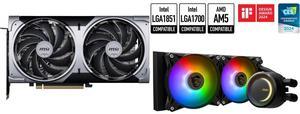 GPU CPU Cooler Combo -  MSI RTX 5070 12G VENTUS 2X OC Bundle with  MSI MAG CORELIQUID E240