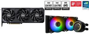 GPU CPU Cooler Combo -  MSI RTX 5070 12G SHADOW 3X OC Bundle with  MSI MAG CORELIQUID E240