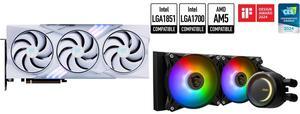 GPU CPU Cooler Combo -  MSI RTX 5070 12G GAMING TRIO OC WHITE Bundle with  MSI MAG CORELIQUID E240