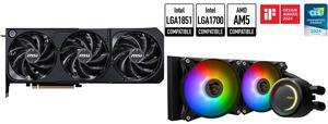 GPU CPU Cooler Combo -  MSI RTX 5070 TI 16G SHADOW 3X OC Bundle with  MSI MAG CORELIQUID E240
