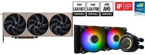 GPU CPU Cooler Combo -  MSI RTX 5070 Ti 16G INSPIRE 3X OC Bundle with  MSI MAG CORELIQUID E240