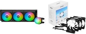 SAMA L60 Black CPU Liquid Cooler, 240mm AIO Cooler 4pin PWM Quiet Fans - FDB Bearings ARGB Water Cooling, CPU Cooler Compatible LGA 1366/115X/2011/1200/1700 and AM4 AM5SAMA L40 Black CPU Liquid Cooler SAMA SF100 3 in1 Case Fans 120mm 12V 3P