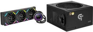 SAMA Q60 Black CPU Liquid Cooler, 360MM Liquid Water Cooling with 2.8" LCD Display & XT120 Modular Fans LCP Blade for Enhanced Cooling and Noise Reduction, Compatible 115X, 2011, 1200, 1700, AM4, AM5 SAMA GT750BK Black 80 PLUS Gold Fully Mo