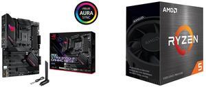 Asus ROG Strix B550-F Gaming WiFi II AMD AM4 (3rd Gen Ryzen) ATX Gaming Motherboard (PCIe 4.0,WiFi 6E, 2.5Gb LAN, BIOS Flashback, HDMI 2.1, Addressable Gen 2 RGB Header and Aura Sync) AMD Ryzen 5 5500 - Ryzen 5 5000 Series Cezanne (Zen 3) 6