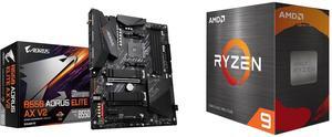 GIGABYTE B550 AORUS ELITE AX V2 AM4 AMD B550 ATX Motherboard with Dual M.2, SATA 6Gb/s, USB 3.2 Gen 2, 2.4/5 GHz Dual-Band, 2.5 GbE LAN, PCIe 4.0 AMD Ryzen 9 5900XT - Ryzen 9 5000 Series Vermeer (Zen 3) 16-Core 3.3 GHz Socket AM4 105W None