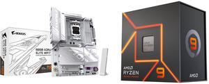 GIGABYTE B850 AORUS ELITE WIFI7 ICE AMD AM5 LGA 1718 Motherboard, ATX, DDR5, 3x M.2, PCIe 5.0, USB-C, WIFI7, 2.5GbE LAN, EZ-Latch, 5-Year Warranty AMD Ryzen 9 7900X - Zen 4 12-Core 4.7 GHz - Socket AM5 - 170W Desktop Processor (100-10000058