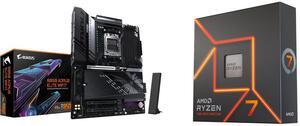 GIGABYTE B850 AORUS ELITE WIFI7 AMD AM5 LGA 1718 Motherboard, ATX, DDR5, 3x M.2, PCIe 5.0, USB-C, WIFI7, 2.5GbE LAN, EZ-Latch 5-Year Warranty AMD Ryzen 7 7700X - Zen 4 8-Core 4.5 GHz - Socket AM5 - 105W Desktop Processor (100-100000591WOF)