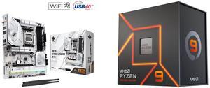 ASRock X870 STEEL LEGEND WIFI AM5 ATX Motherboard AMD Ryzen 9 7900X - Zen 4 12-Core 4.7 GHz - Socket AM5 - 170W Desktop Processor (100-100000589WOF)