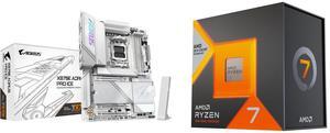 GIGABYTE X870E AORUS PRO ICE AM5 LGA 1718, ATX, DDR5, 4x M.2, PCIe 5.0, USB4, Wi-Fi 7, 2.5GbE LAN, EZ-Latch, 5-Year Warranty AMD Ryzen 7 7800X3D - Ryzen 7 7000 Series Zen 4 8-Core 4.2 GHz - Socket AM5 120W - AMD Radeon Graphics Desktop Proc
