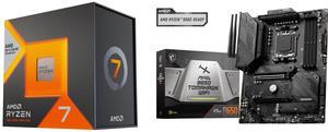 AMD Ryzen 7 7800X3D - Ryzen 7 7000 Series Zen 4 8-Core 4.2 GHz - Socket AM5 120W - AMD Radeon Graphics Desktop Processor - 100-100000910WOF MSI MAG B650 TOMAHAWK WIFI AM5 AMD B650 SATA 6Gb/s DDR5 Ryzen 7000 ATX Motherboard