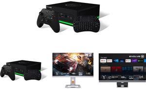2 x Evolve III XStream Cloud Gaming PC Console Evolve III X2 Mini LED 32" UHD 144Hz IPS Zone 1152 Gaming Monitor - Gray X2-32A6V Evolve III X10 OLED 48" UHD 120Hz Gaming Monitor - Gray X10-48A8V