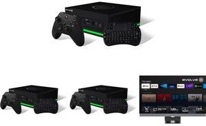 3 x Evolve III XStream Cloud Gaming PC Console Evolve III X10 OLED 48" UHD 120Hz Gaming Monitor - Gray X10-48A8V