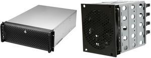 Rosewill 4U Server Chassis Rackmount Case | 8 3.5" HDD Bays, 3 5.25" Devices | E-ATX Compatible | 5 Front 120mm Fans, 2 Rear 80mm Fans | 2x USB 3.0 | Front Panel Lock | Silver/Black - RSV-L4000U Rosewill RSV-Cage for 4 x 3.5" HDDs -Add-On M