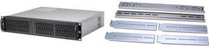 Rosewill 2U Server Chassis Rackmount Case | 4 3.5" HDD Bays | Micro-ATX Compatible |3 x 80mm PWM Fans | 2x USB 3.0 | Silver/Black - RSV-Z2600U Rosewill Sliding Chassis Rail Kit for 2U to 5U Chassis (Adjustable 20" to 33.5" Depth) 3-Section