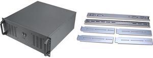Rosewill 4U Server Chassis Rackmount Case | 11x 3.5" Bays, 3x 2.5" Devices| ATX, CEB Compatible | 2 120mm PWM Fan, 2 80mm PWM Fans | 2x USB 3.0, 1 USB-C 3.1 | Front Panel Lock and Key | - RSV-R4200U Rosewill Sliding Chassis Rail Kit for 2U