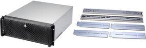 Rosewill 4U Server Chassis Rackmount Case | 8 3.5" HDD Bays, 3 5.25" Devices | ATX, CEB Compatible | 2 Front 120mm Fans, 2 Rear 80mm Fans | 2x USB 3.0 | Front Panel Lock | Silver/Black - RSV-R4000U Rosewill Sliding Chassis Rail Kit for 2U t