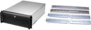 Rosewill 4U Server Chassis Rackmount Case | 8 3.5" HDD Bays, 3 5.25" Devices | E-ATX Compatible | 5 Front 120mm Fans, 2 Rear 80mm Fans | 2x USB 3.0 | Front Panel Lock | Silver/Black - RSV-L4000U Rosewill Sliding Chassis Rail Kit for 2U to 5