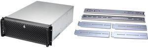 Rosewill 4U Server Chassis Rackmount Case | 15 3.5" HDD Bays | E-ATX Compatible | 6 Front 120mm Fans, 2 Rear 80mm Fans | 2x USB 3.0 | Front Panel Lock and Key | Silver/Black - RSV-L4500U Rosewill Sliding Chassis Rail Kit for 2U to 5U Chassi