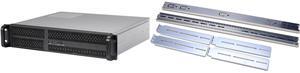 Rosewill 2U Server Chassis Rackmount Case | 4 3.5"/2.5" HDD, 1 5.25" Device | Micro-ATX Compatible | 2 x 80mm PWM Fans | 2x USB 3.0 | Silver/Black - RSV-Z2700U Rosewill Sliding Chassis Rail Kit for 2U to 5U Chassis (Adjustable 26" to 39.4"