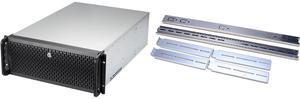 Rosewill 4U Server Chassis Rackmount Case | 15 3.5" HDD Bays | E-ATX Compatible | 6 Front 120mm Fans, 2 Rear 80mm Fans | 2x USB 3.0 | Front Panel Lock and Key | Silver/Black - RSV-L4500U Rosewill Sliding Chassis Rail Kit for 2U to 5U Chassi