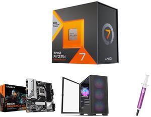 CPU Motherboard Computer Case CPU Thermal Paste / Grease Combo -  AMD 100-100000910WOF Bundle with  GIGABYTE B650M GAMING PLUS WIFI  and Montech AIR 100 ARGB(B) and Cooler Master MGZ-NDSG-N07M-R2