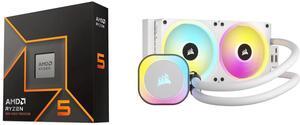 CPU Cooler Combo -  CPU AMD RYZEN 5 9600X 8CORE AM5 3.9G 65W R with CORSAIR iCUE LINK H100i RGB Liquid CPU Cooler