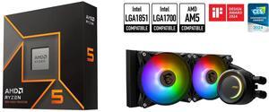 CPU Cooler Combo - CPU AMD RYZEN 5 9600X 8CORE AM5 3.9G 65W R with MSI MAG CoreLiquid E240 Black - AIO ARGB CPU Liquid Cooler CPU Cooler Combo - CPU AMD RYZEN 5 9600X 8CORE AM5 3.9G 65W R with MSI MAG CoreLiquid E240 Black - AIO ARGB CPU Liquid Cooler