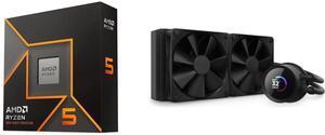 CPU Cooler Combo -  CPU AMD RYZEN 5 9600X 8CORE AM5 3.9G 65W R with NZXT Kraken 240mm - RL-KN240-B1 – AIO CPU Liquid Cooler