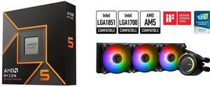CPU Cooler Combo - CPU AMD RYZEN 5 9600X 8CORE AM5 3.9G 65W R with MSI MAG CoreLiquid E360 Black - AIO ARGB CPU Liquid Cooler CPU Cooler Combo - CPU AMD RYZEN 5 9600X 8CORE AM5 3.9G 65W R with MSI MAG CoreLiquid E360 Black - AIO ARGB CPU Liquid Cooler
